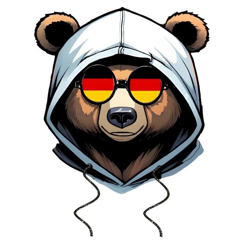 Ours portant un sweat à capuche