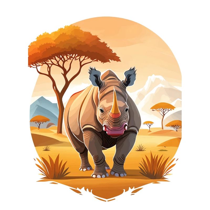 Nashorn in der Savanne