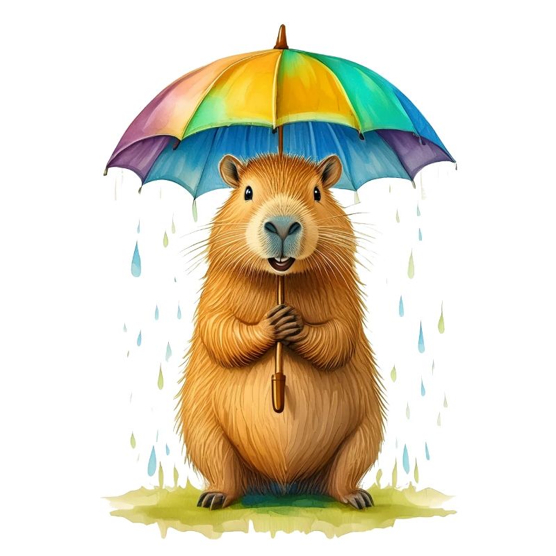 Capybara avec parapluie