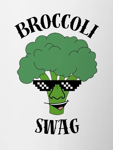 Laughing broccoli with sunglasses