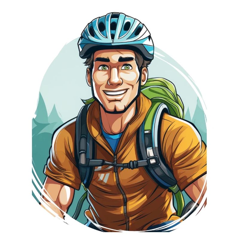 Un cycliste avec un sac à dos
