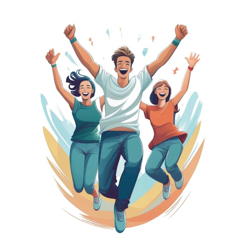 Jumping for joy