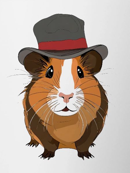 Cute guinea pig with hat