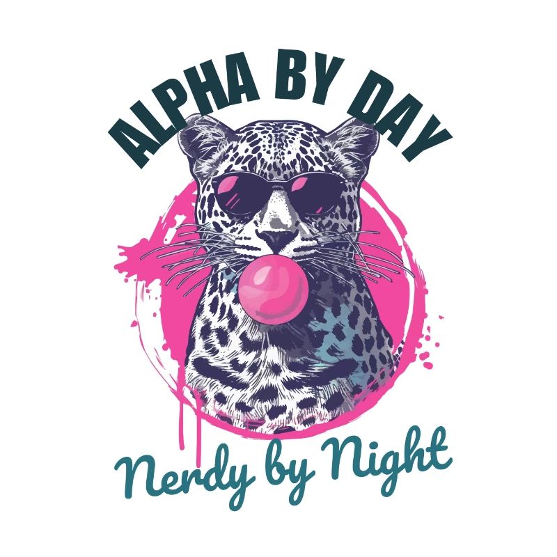 Leopard with sunglasses and pink bubblegum