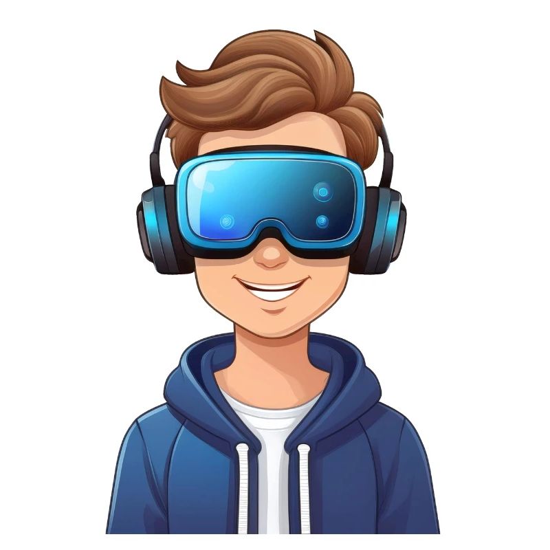 Garçon avec des lunettes VR – Réalité virtuelle