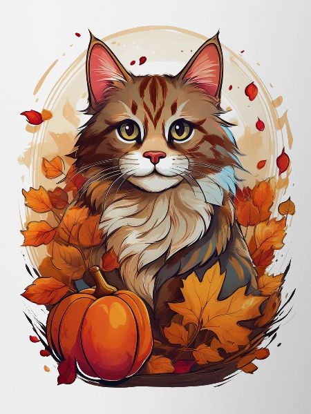 Cat in autumn