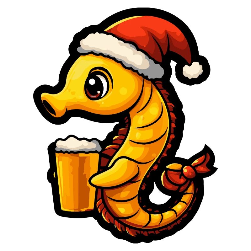 Seepferd Weihnachten Bier