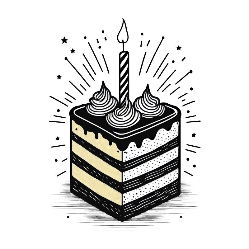 Morceau de gâteau avec une bougie pour l’anniversaire