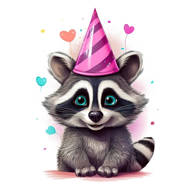 Ein Waschbär feiert Geburtstag