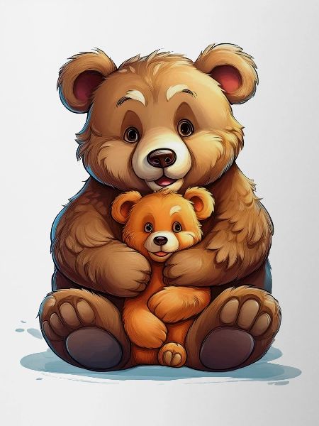 Cute Teddy Bears Illustration