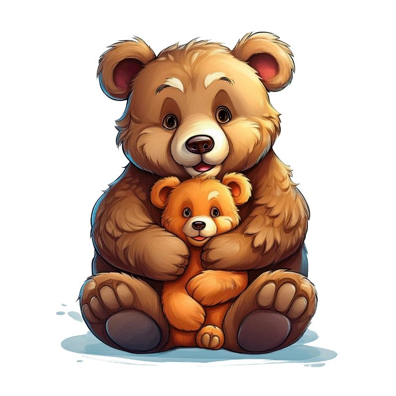 Cute Teddy Bears Illustration