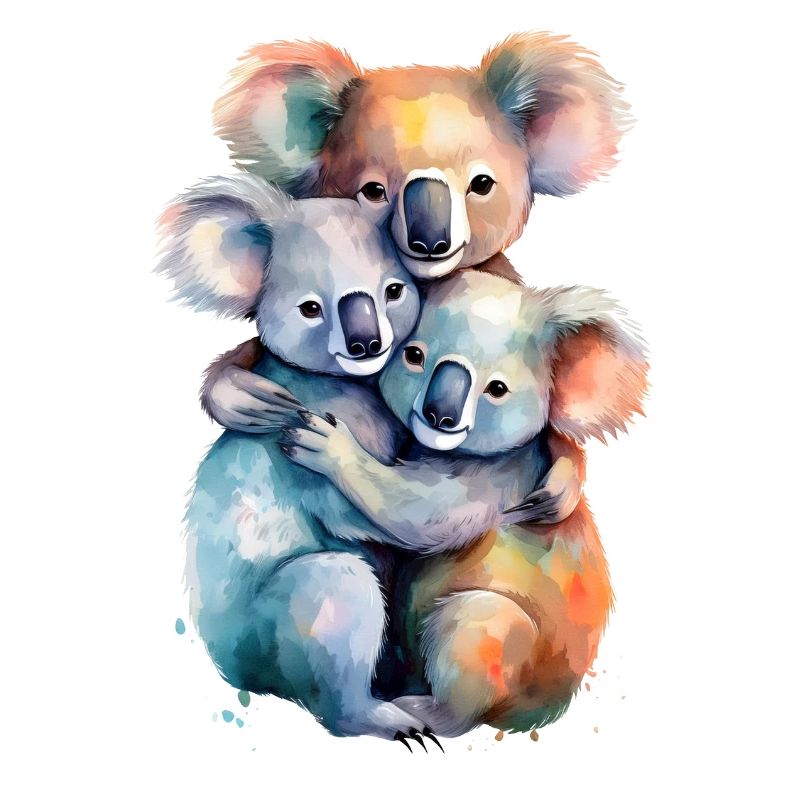 Trois koalas câlins