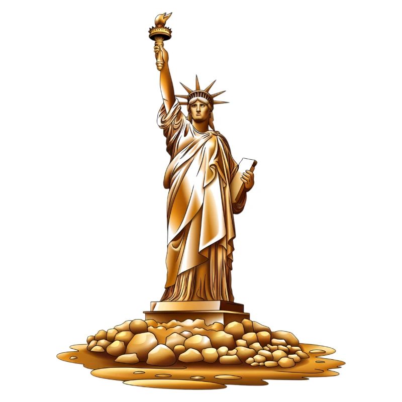 Goldene Statue der Freiheitsfackel