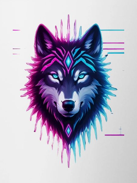 Neon Wolf Crystal Crown