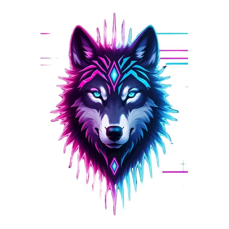 Neon-Wolf Kristallkrone