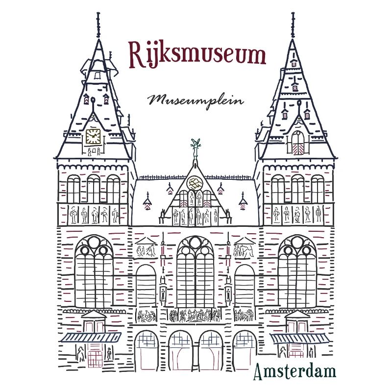 Amsterdam Rijksmuseum, Pays-Bas, dessin à la main