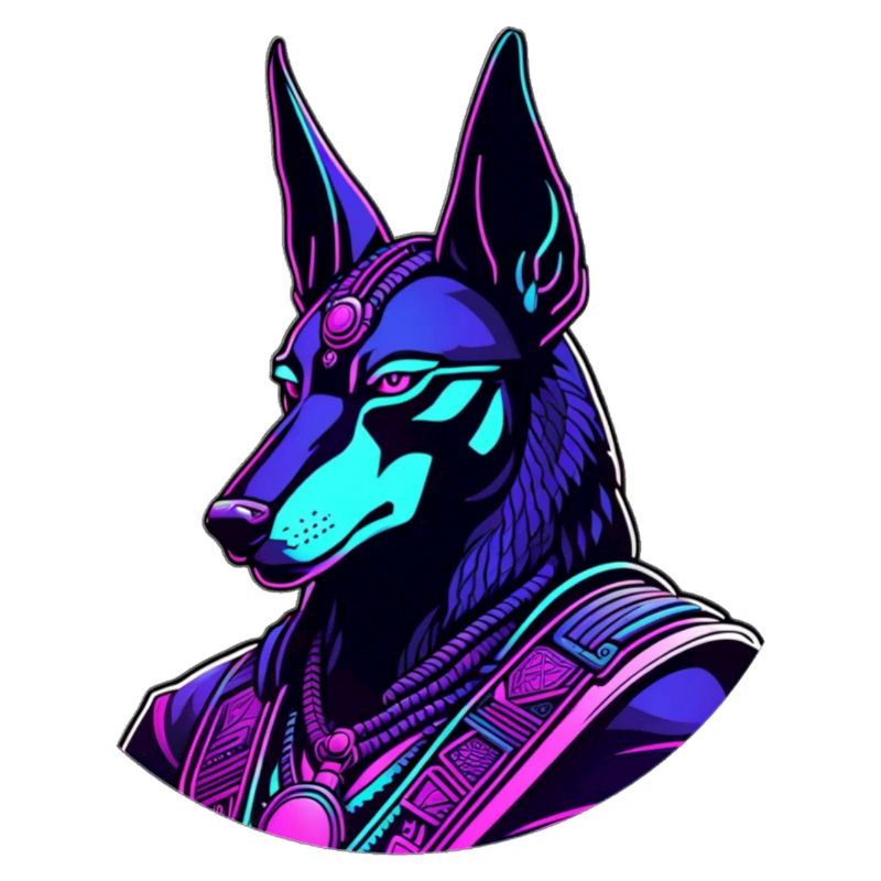 Futuristic Anubis in neon look