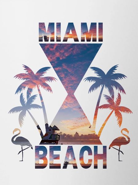 Miami Beach Sunset Silhouette Design