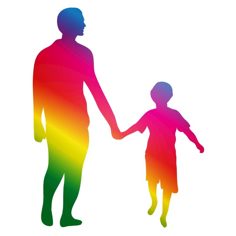 Père et fils main dans la main