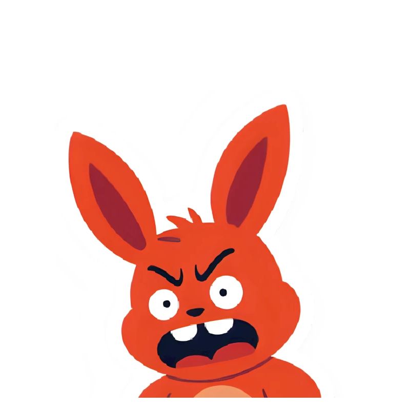 Wütender roter Hase Cartoon