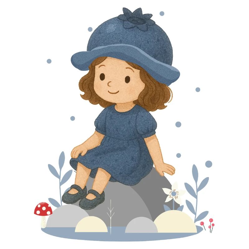 Süßes Heidelbeer-Mädchen Illustration