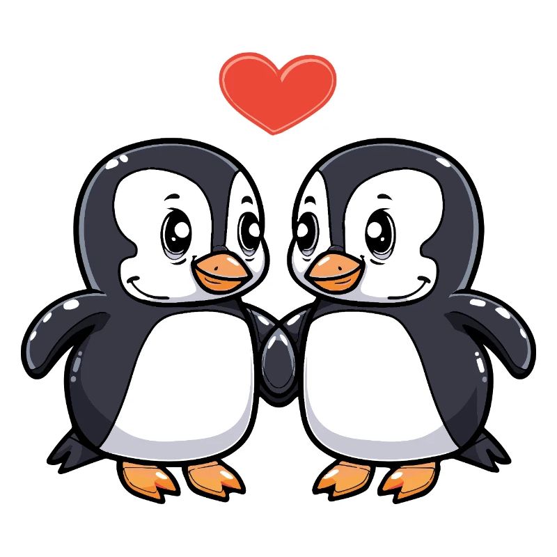 Pinguin Paar Herz