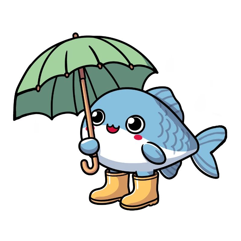 Sea Fish Rubber Boots Umbrella Rain Dry