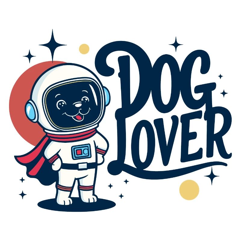 Süßer Hund als Astronaut im Comic Stil