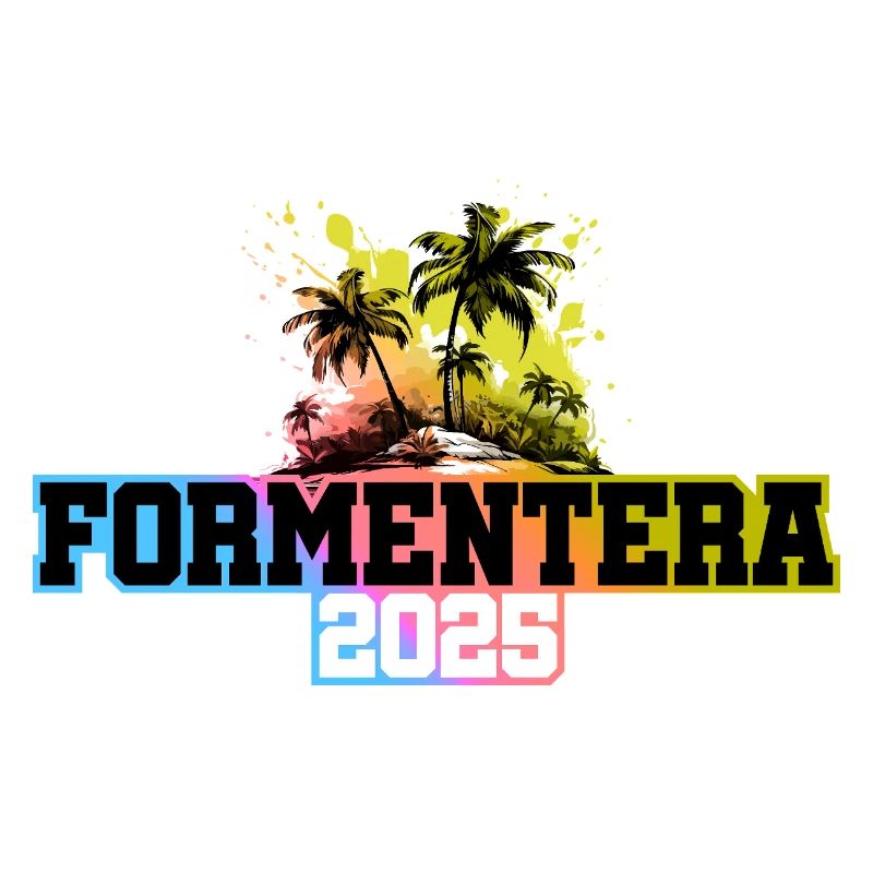 Formentera 2025 Palm Trees Multicoloured