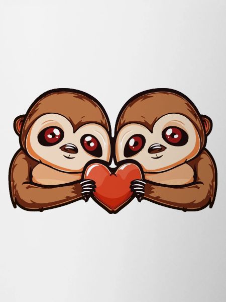 Couple paresseux Saint-Valentin