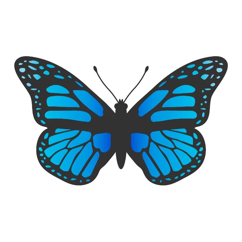 Blue Butterfly icon symbol logo moth
