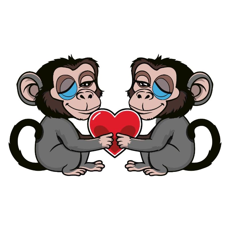 Affe Herz Valentinstag