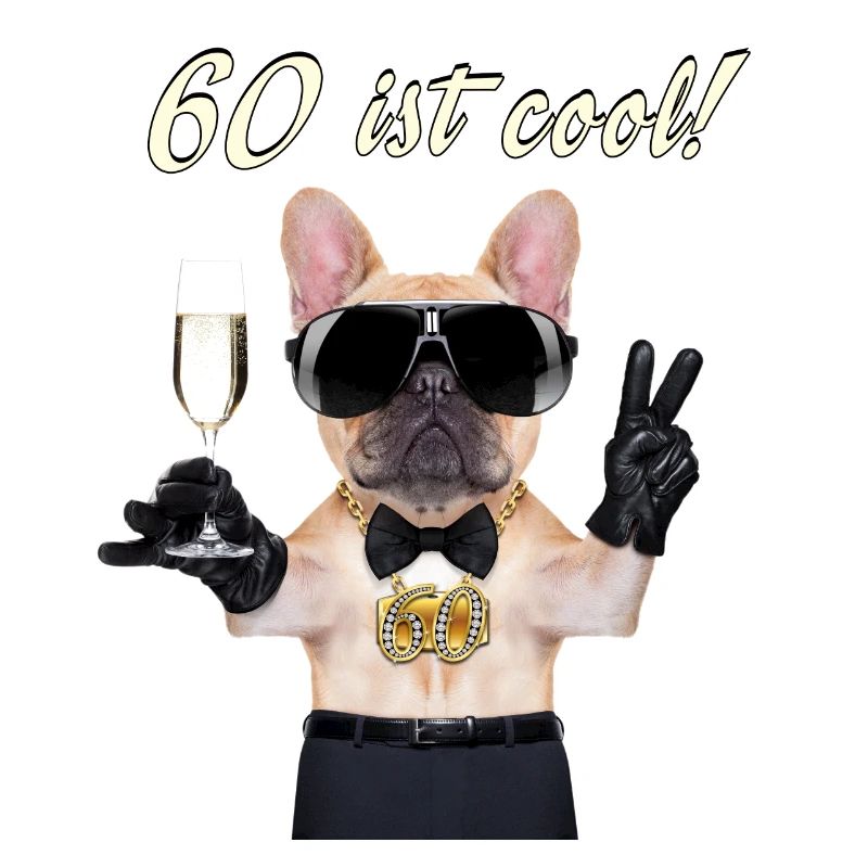 NEU Geburstags Mops 60 ist cool Geschenk