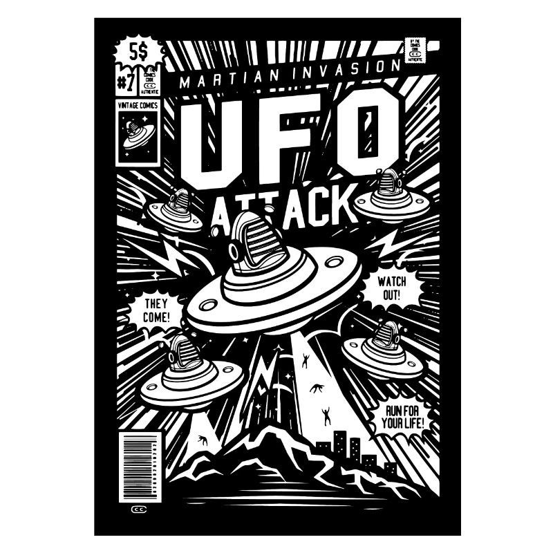 Alien Kidnapping Comic Ufo Flying Saucer