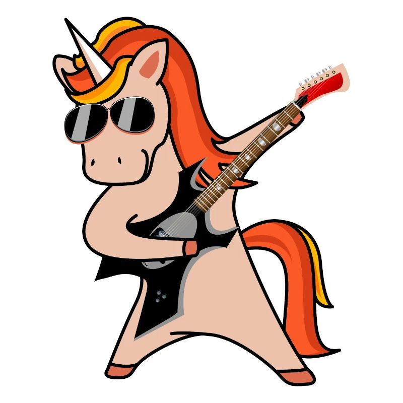 Rock Einhorn mit Gitarre Geschenk Geschenkidee