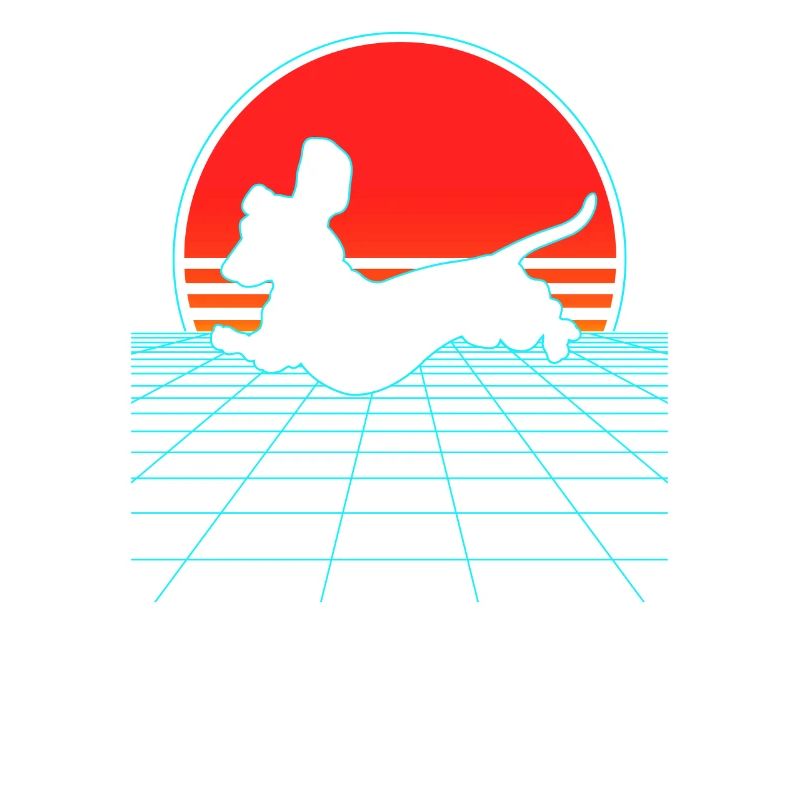 Vaporwave Teckel Chien Teckel 80s années 90