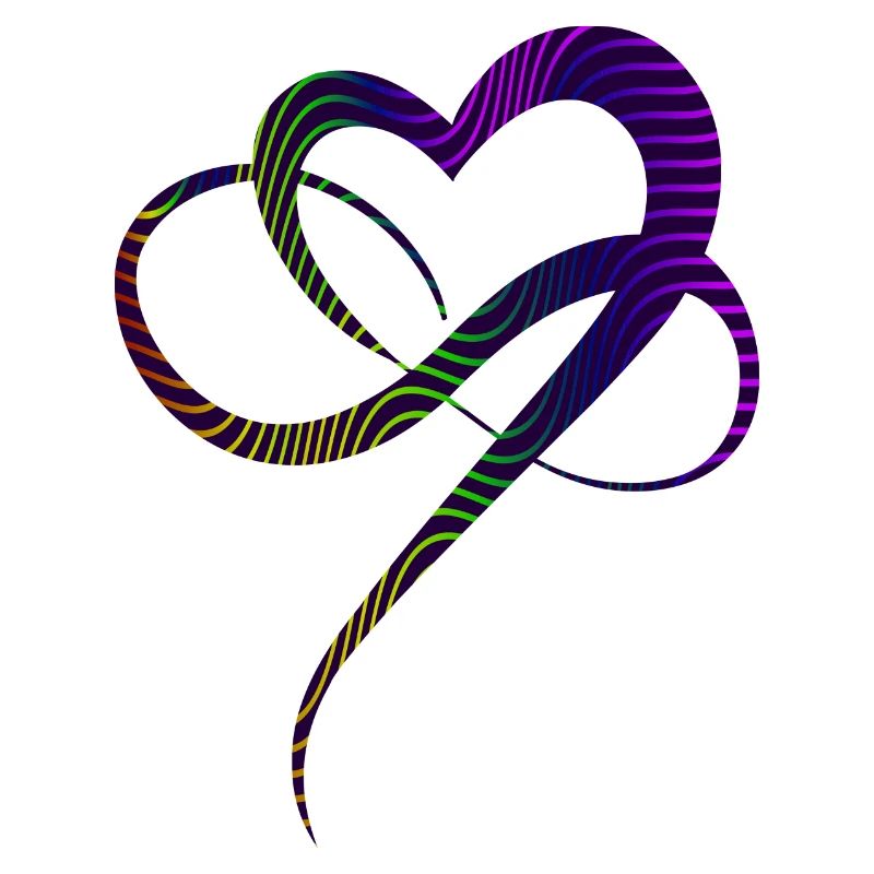 Amour infini Coeur Lignes colorées Infinity Heart