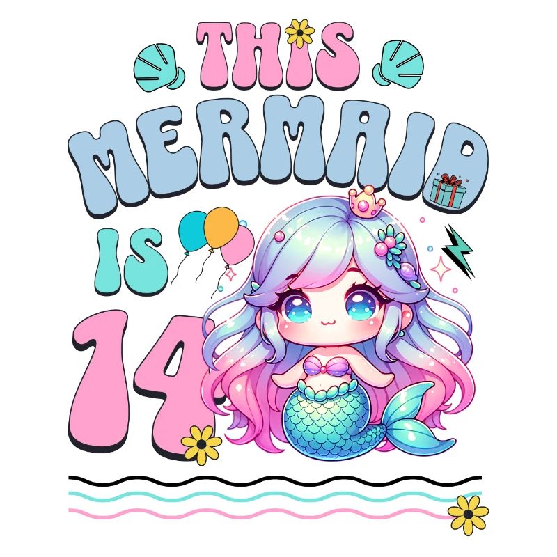 Meerjungfrau 14. Geburtstag Mädchen Kinder