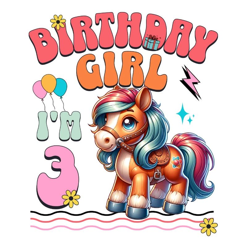 3. Geburtstag Mädchen Pferd Reiten