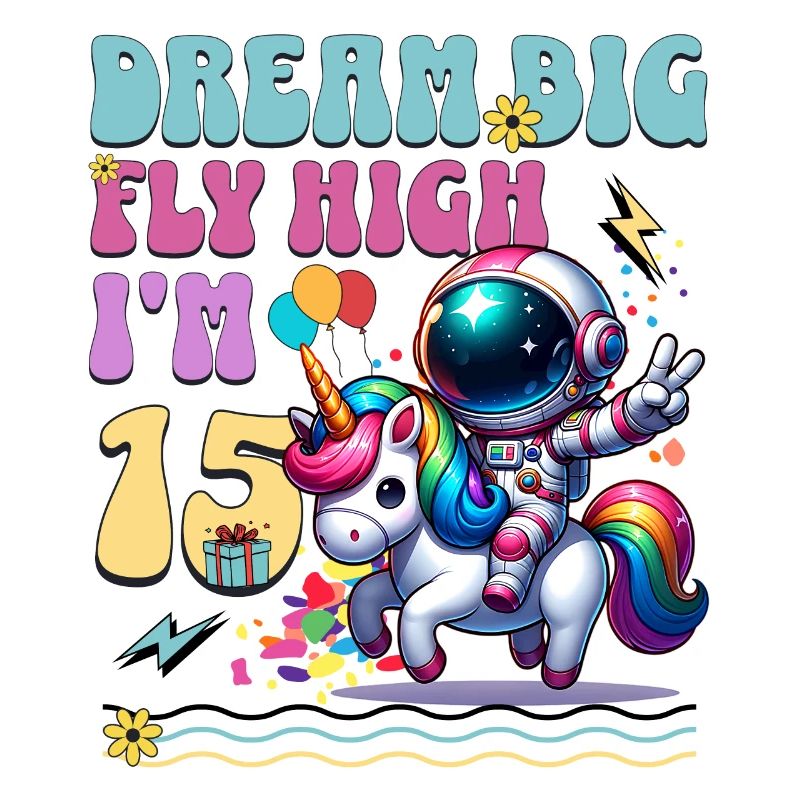 Astronaut Einhorn 15. Geburtstag