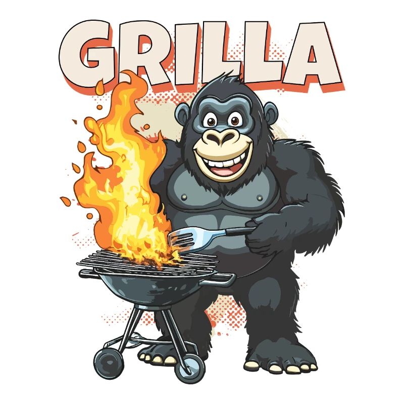 Grilling Grilla Griller Gorilla BBQ Saying Funny