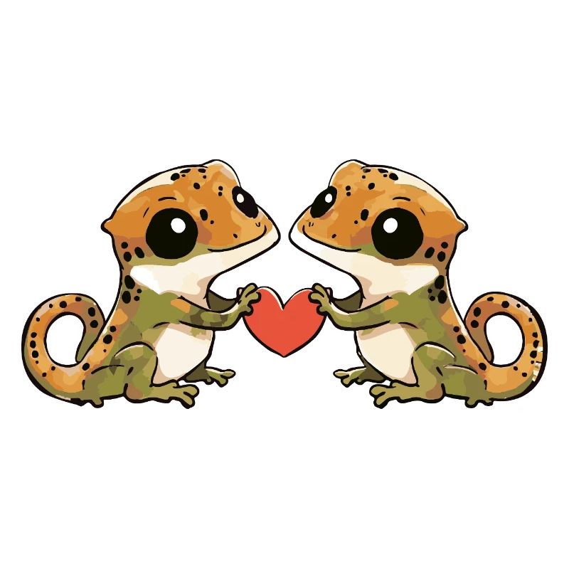 Eidechse Paar Verliebt Gecko Valentinstag