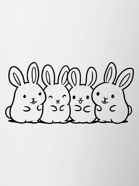 Équipe de lapins mignons