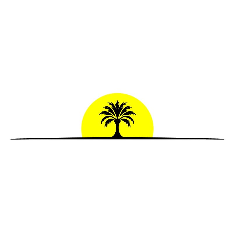 Palm Tree Sun Line