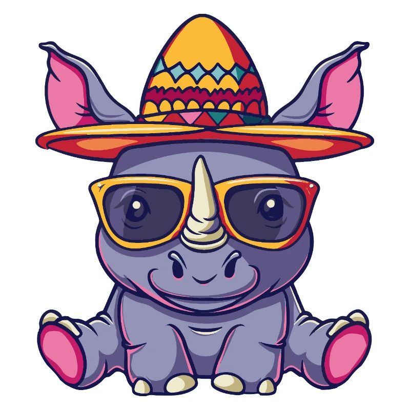 Rhinocéros Sombrero Drôle