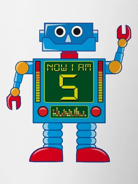 Robot 5 years 5th birthday