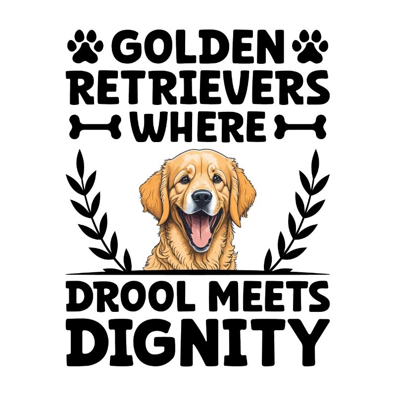 Golden Retrievers Where Drool Meets Dignity GR Dog