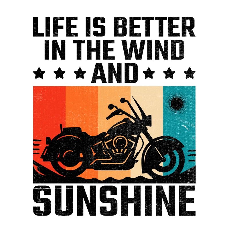 La vie est meilleure dans le vent et le soleil à moto