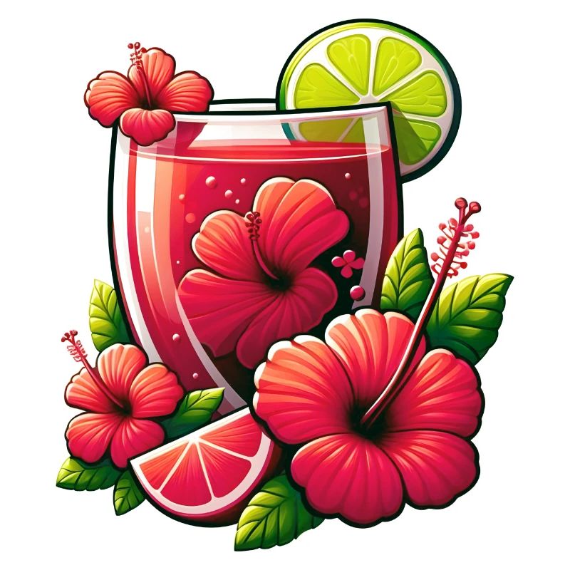 Rotes Hibiskus-Teeglas