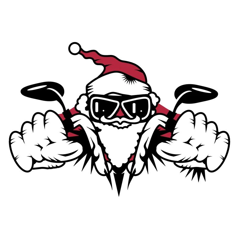 Weihnachtsmann auf Motorrad